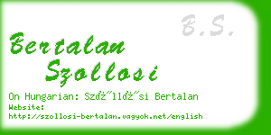 bertalan szollosi business card